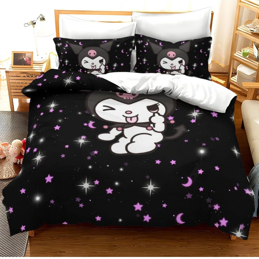 Kuromi Melody Kawaii Duvet Cover 3D print Bedding Sz full